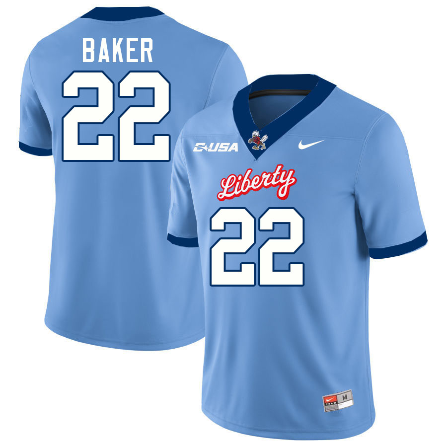 Liberty Flames #22 Coleman Baker College Football Jerseys Stitched-Light Blue